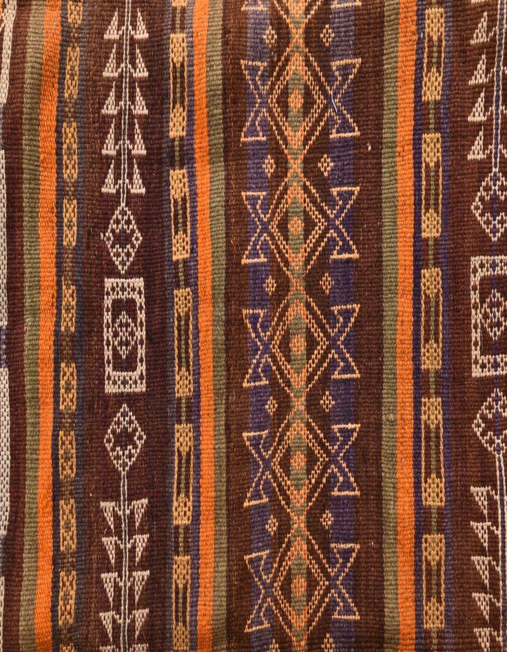 Detail image of  4' 4 x 11' 2  Hand Woven Kilim Fars Wool Runner Rug