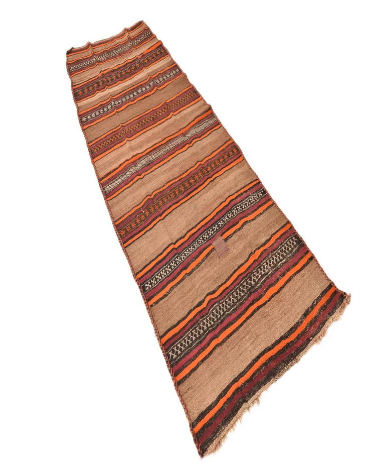 Detail image of  3' 8 x 10' 2  Hand Woven Kilim Fars Wool Runner Rug