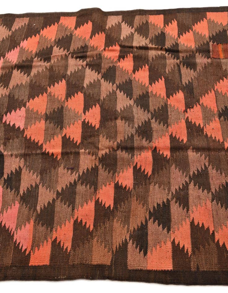 Detail image of  4' 5 x 12' 1  Hand Woven Kilim Fars Wool Runner Rug