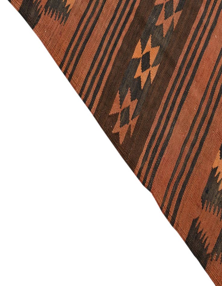 Detail image of  4' 6 x 13' 1  Hand Woven Kilim Fars Wool Runner Rug