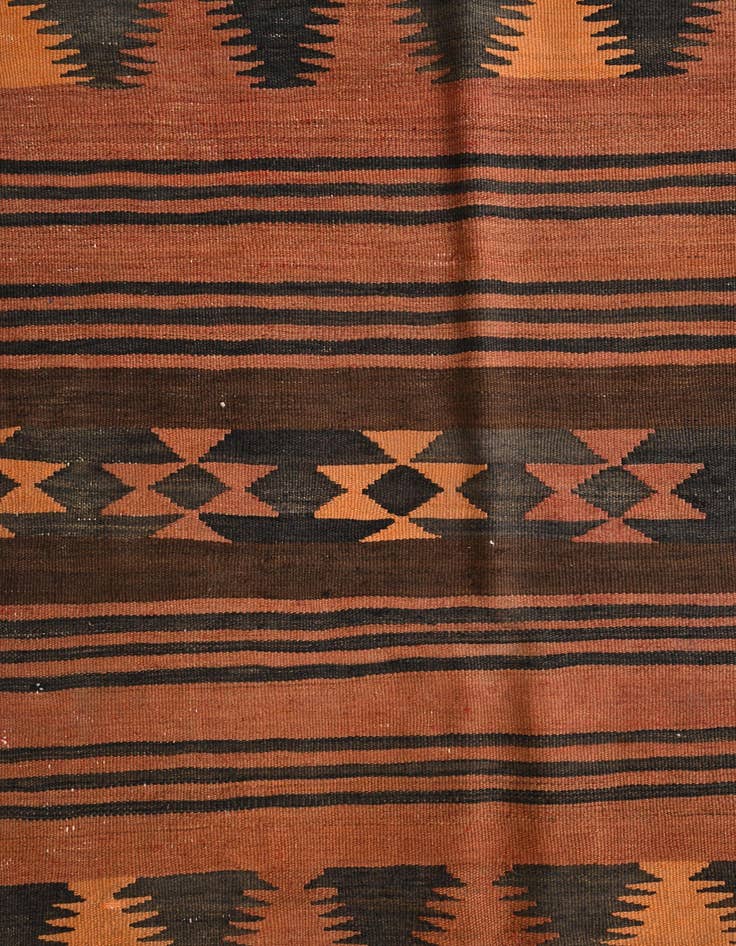 Detail image of  4' 6 x 13' 1  Hand Woven Kilim Fars Wool Runner Rug