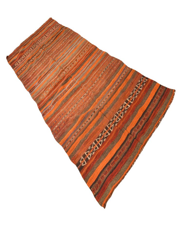 Detail image of  3' 5 x 9' 10  Hand Woven Kilim Fars Wool Runner Rug