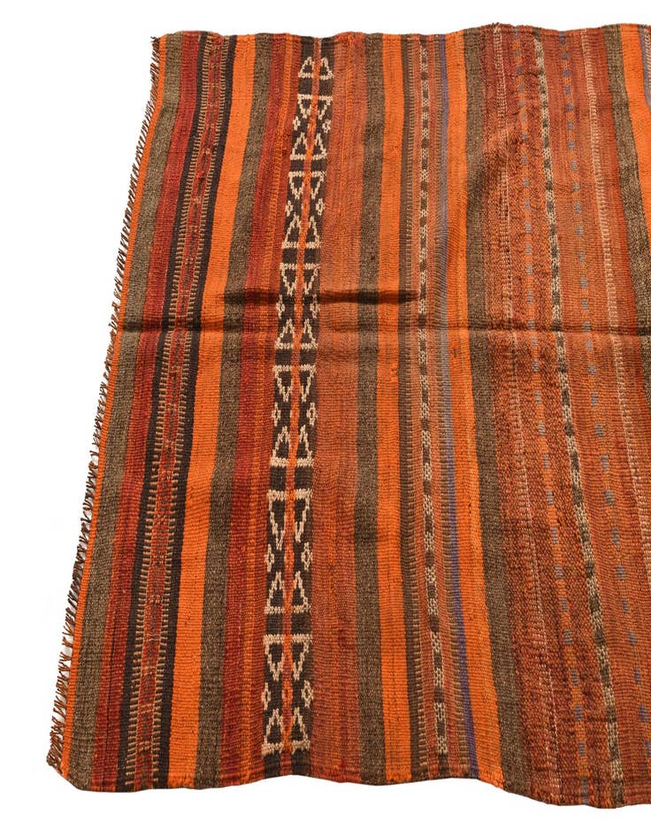 Detail image of  3' 5 x 9' 10  Hand Woven Kilim Fars Wool Runner Rug