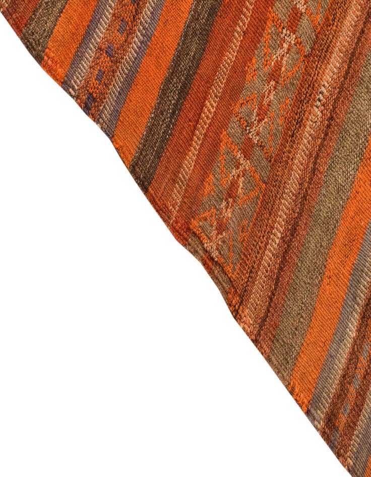 Detail image of  3' 5 x 9' 10  Hand Woven Kilim Fars Wool Runner Rug