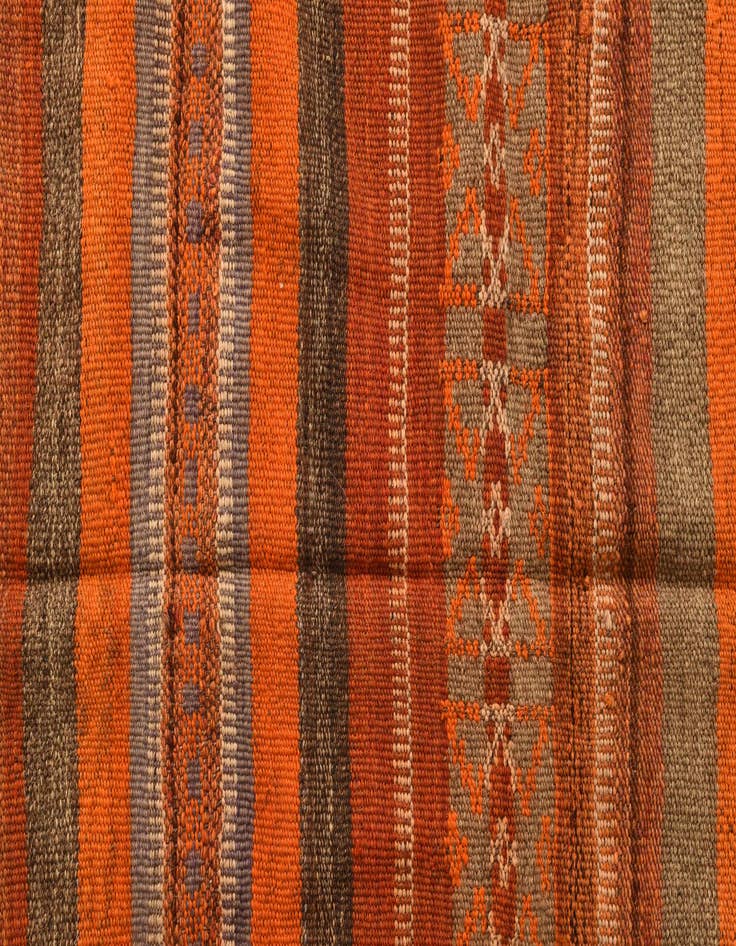 Detail image of  3' 5 x 9' 10  Hand Woven Kilim Fars Wool Runner Rug