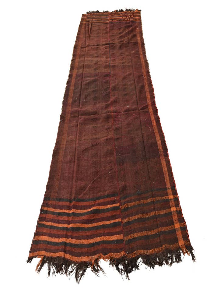 Detail image of  4' 5 x 11' 5  Hand Woven Kilim Fars Wool Runner Rug