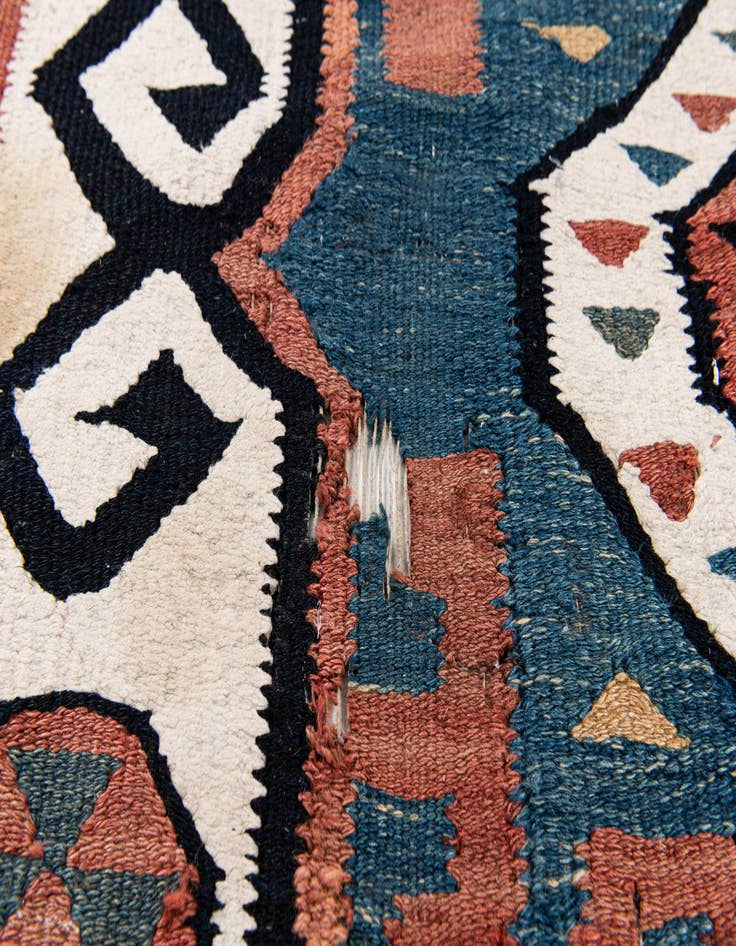 Detail image of  4' 9 x 10' 6  Hand Woven Kilim Fars Wool Runner Rug