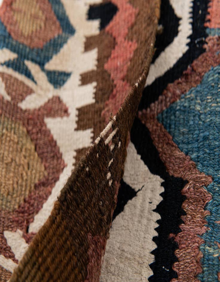 Detail image of  4' 9 x 10' 6  Hand Woven Kilim Fars Wool Runner Rug