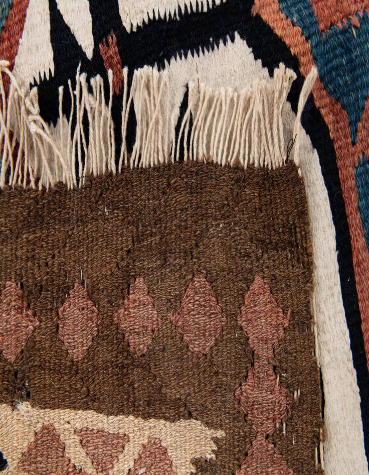 Detail image of  4' 9 x 10' 6  Hand Woven Kilim Fars Wool Runner Rug