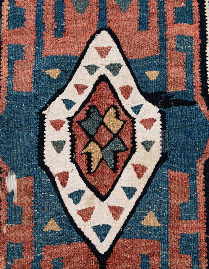 Detail image of  4' 9 x 10' 6  Hand Woven Kilim Fars Wool Runner Rug