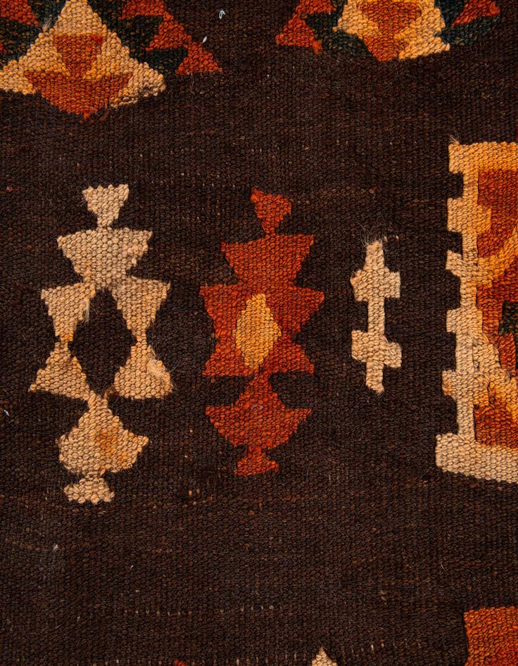 Detail image of  3' 4 x 12' 5  Hand Woven Kilim Fars Wool Runner Rug