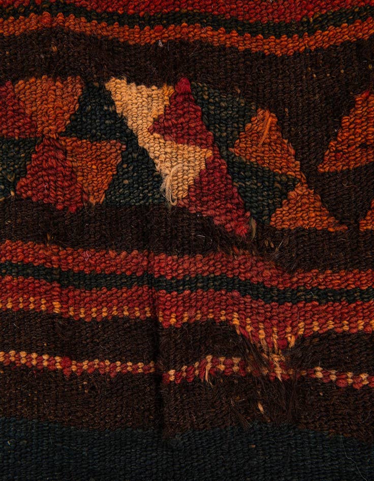 Detail image of  3' 4 x 12' 5  Hand Woven Kilim Fars Wool Runner Rug