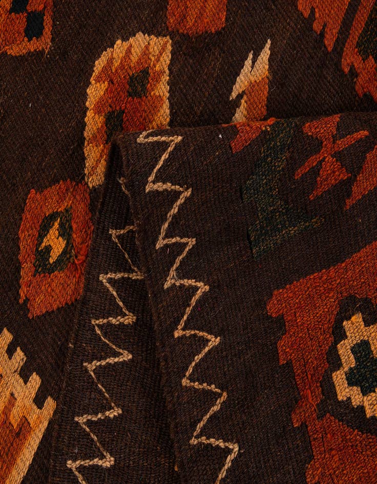 Detail image of  3' 4 x 12' 5  Hand Woven Kilim Fars Wool Runner Rug
