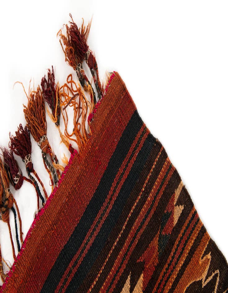 Detail image of  3' 4 x 12' 5  Hand Woven Kilim Fars Wool Runner Rug