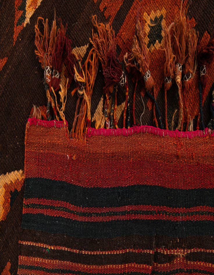 Detail image of  3' 4 x 12' 5  Hand Woven Kilim Fars Wool Runner Rug