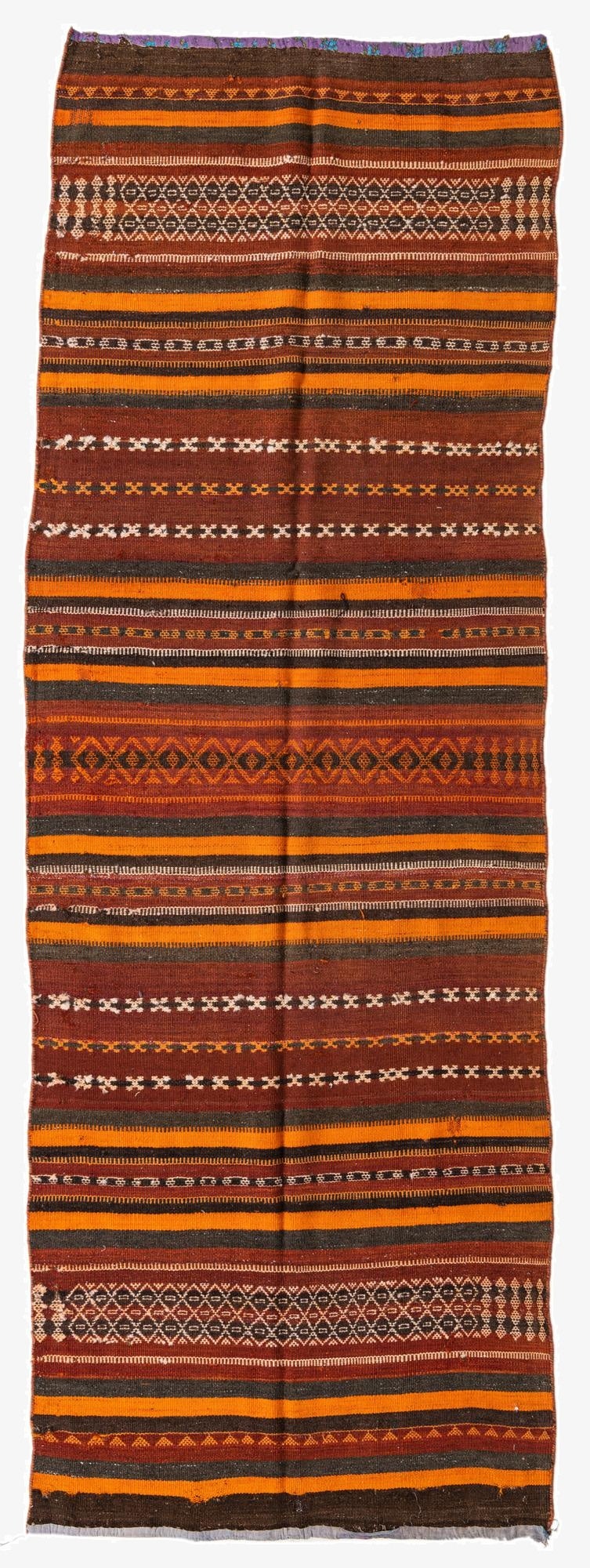  3' 8 x 10' 10  Hand Woven Kilim Fars Wool Runner Rug