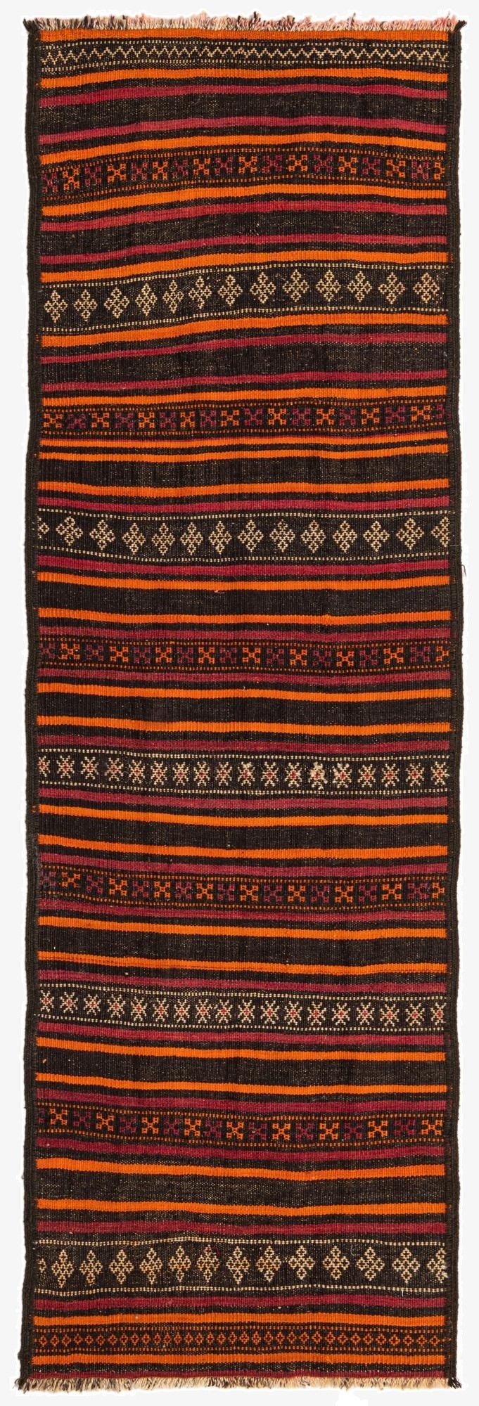  2' 8 x 8' 3  Hand Woven Kilim Fars Wool Runner Rug