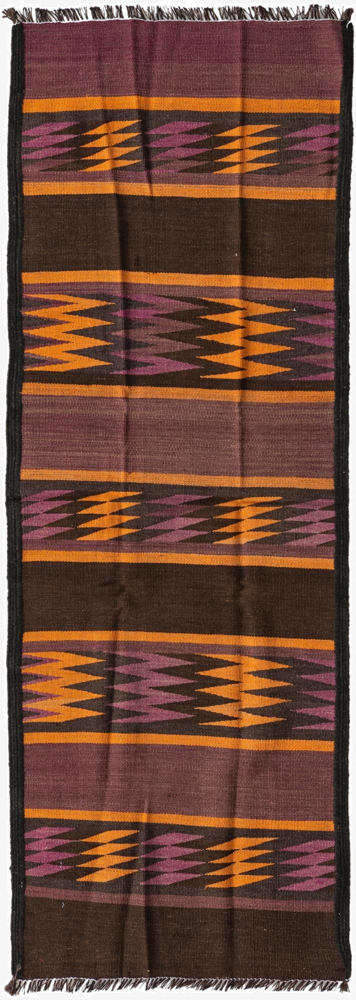  2' 1 x 6' 1  Hand Woven Kilim Fars Wool Runner Rug