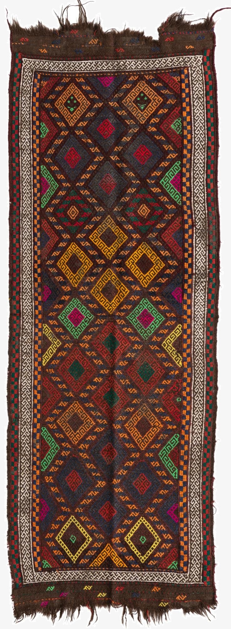  2' 4 x 6' 2  Hand Knotted Kilim Fars Persian Wool Runner Rug