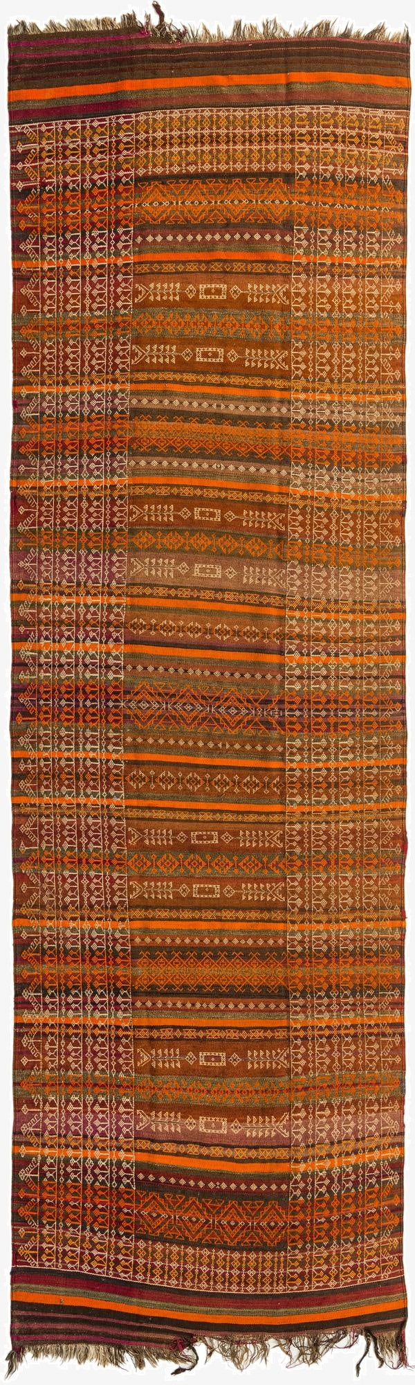  4' 8 x 15'  Hand Woven Kilim Fars Wool Runner Rug