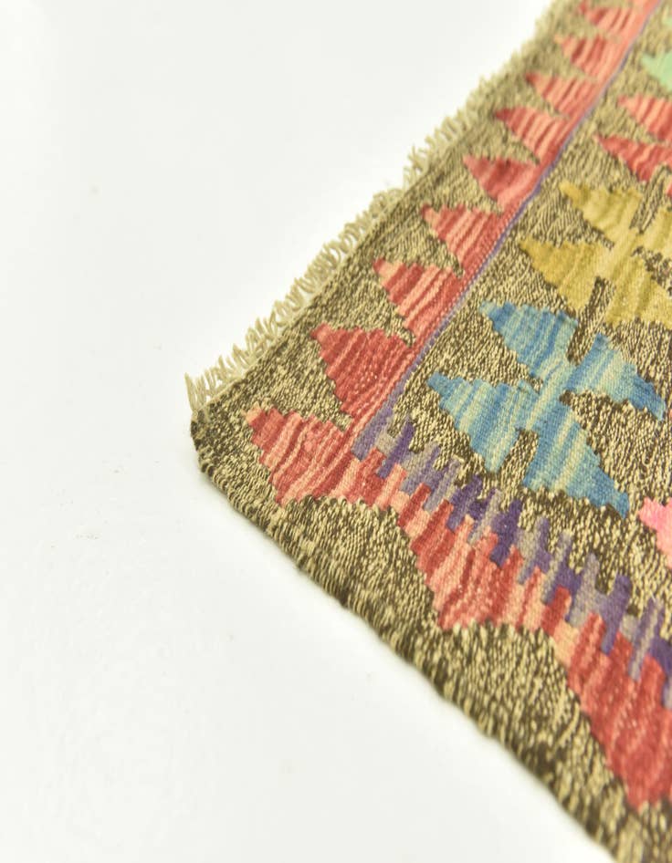 Detail image of  3' 4 x 6' 8  Hand Woven Kilim Maymana Wool Runner Rug
