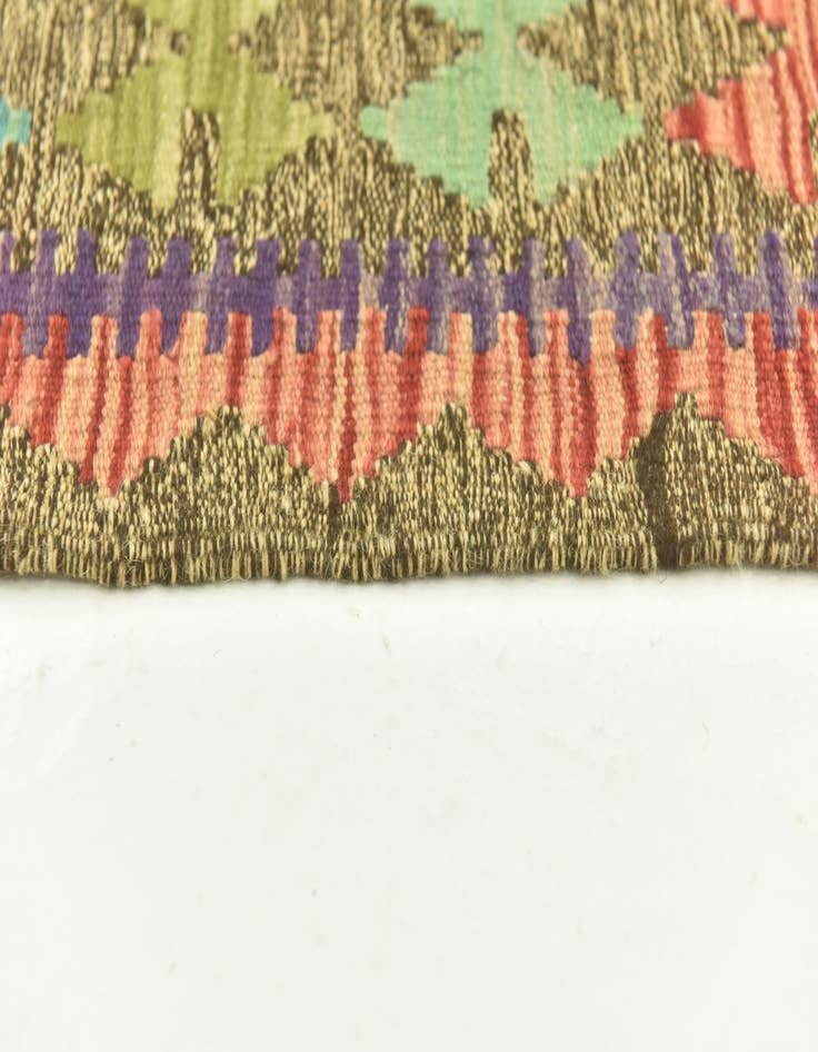 Detail image of  3' 4 x 6' 8  Hand Woven Kilim Maymana Wool Runner Rug