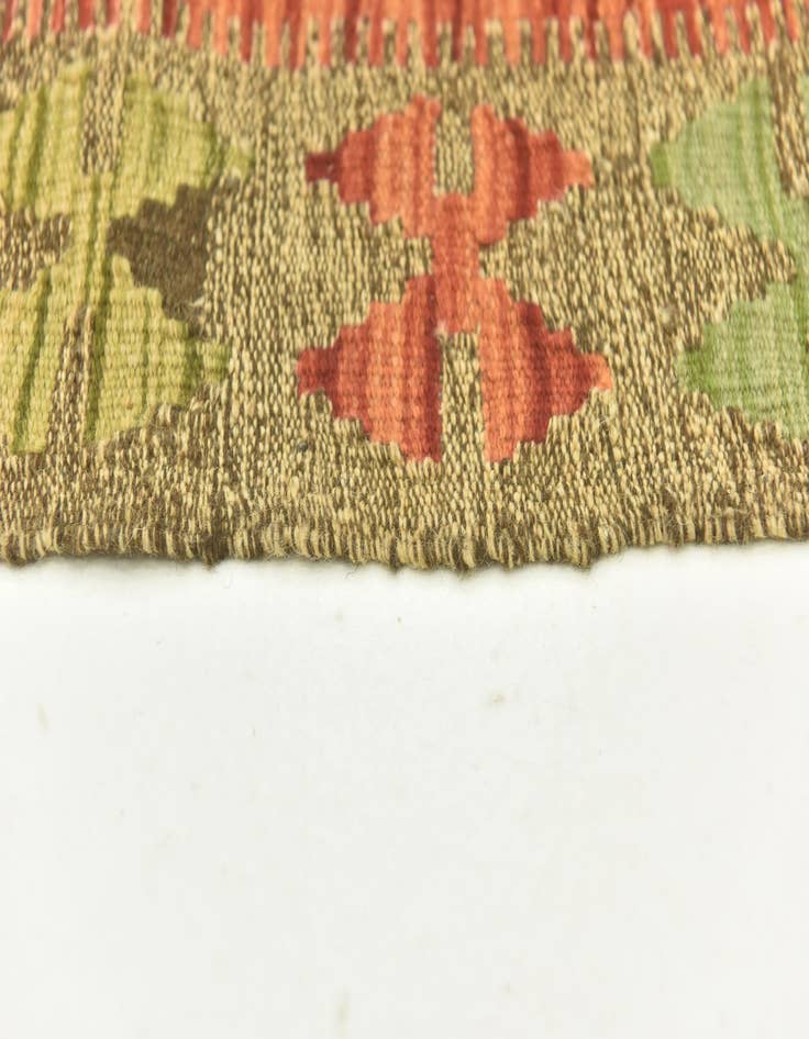 Detail image of  3' 3 x 6' 8  Hand Woven Kilim Maymana Wool Runner Rug