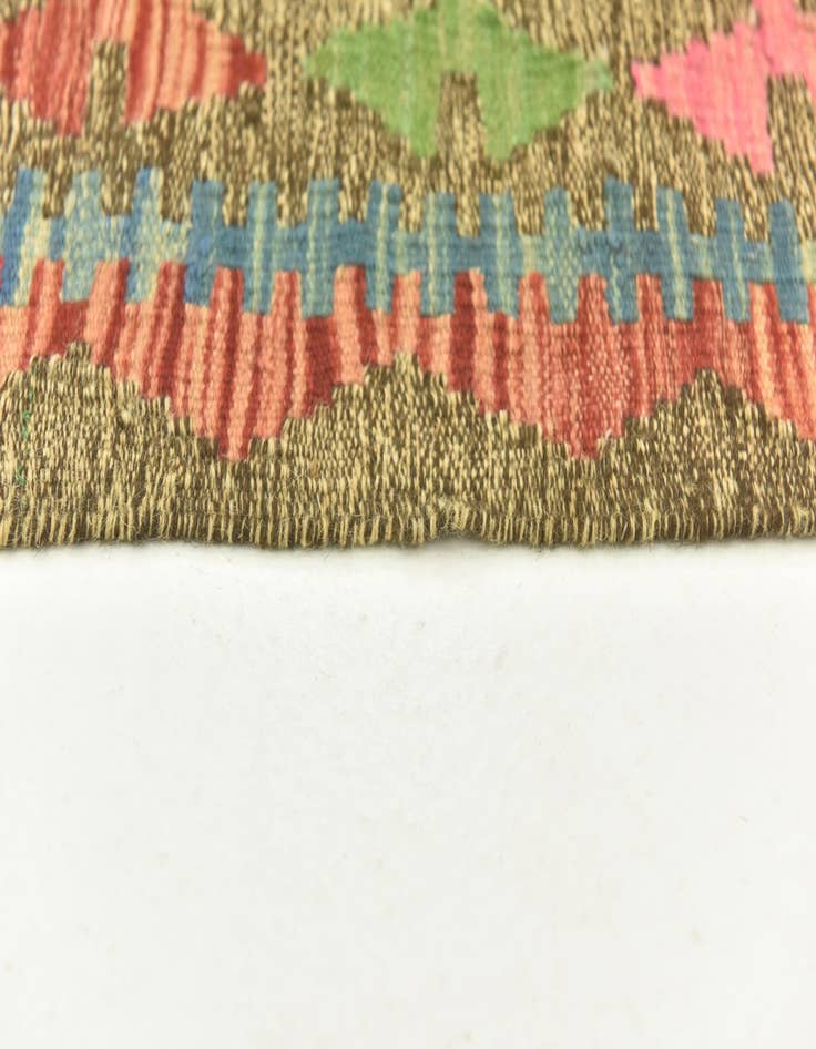 Detail image of  3' 4 x 6' 6  Hand Woven Kilim Maymana Wool Runner Rug