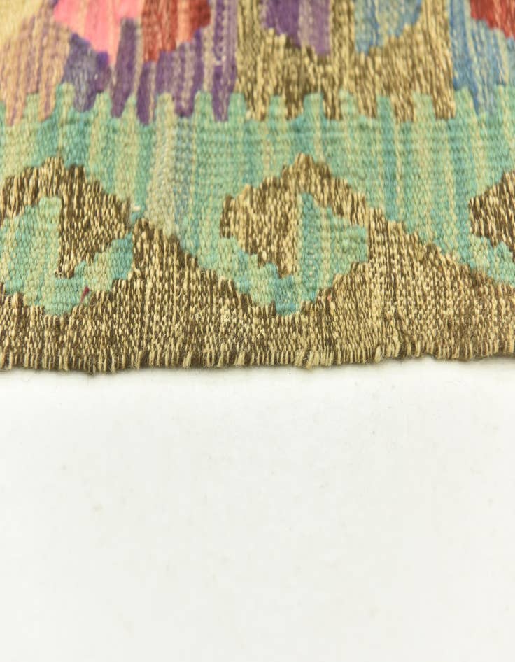 Detail image of  3' 4 x 6' 7  Hand Woven Kilim Maymana Wool Runner Rug