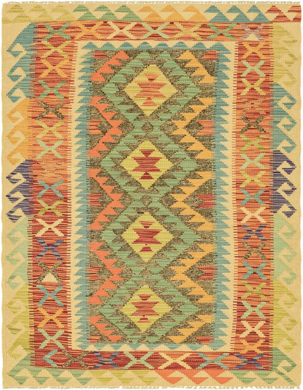 A 7 ft runner rug featuring a Southwestern tribal pattern in browns, tans, oranges, and greens, ideal for a hallway.