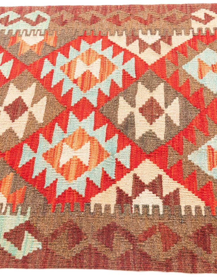 Detail image of  2' 4 x 6' 7  Hand Woven Kilim Maymana Wool Runner Rug