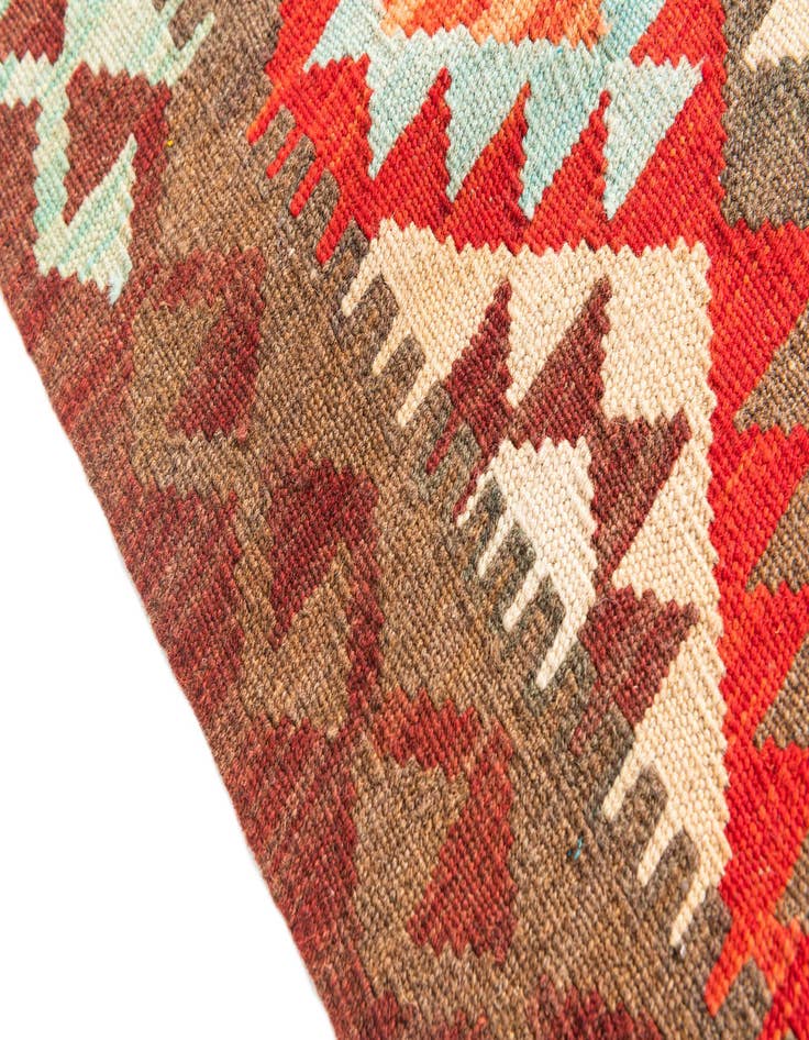 Detail image of  2' 4 x 6' 7  Hand Woven Kilim Maymana Wool Runner Rug