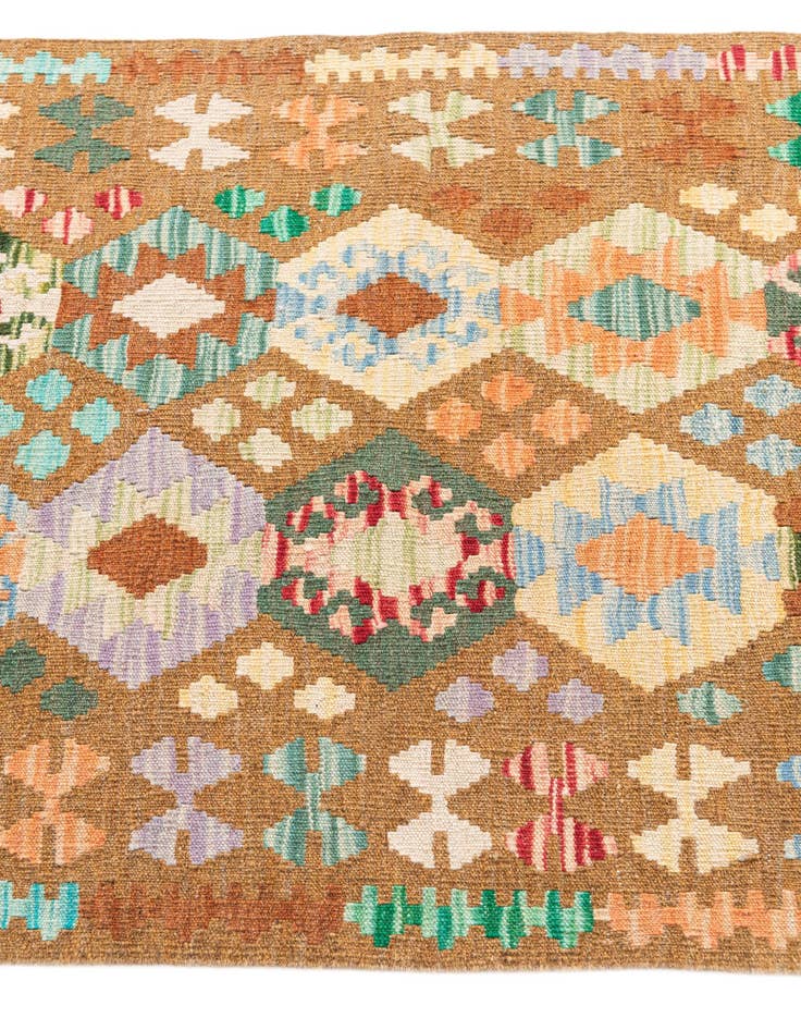 Detail image of  2' 9 x 9' 10  Hand Woven Kilim Maymana Wool Runner Rug