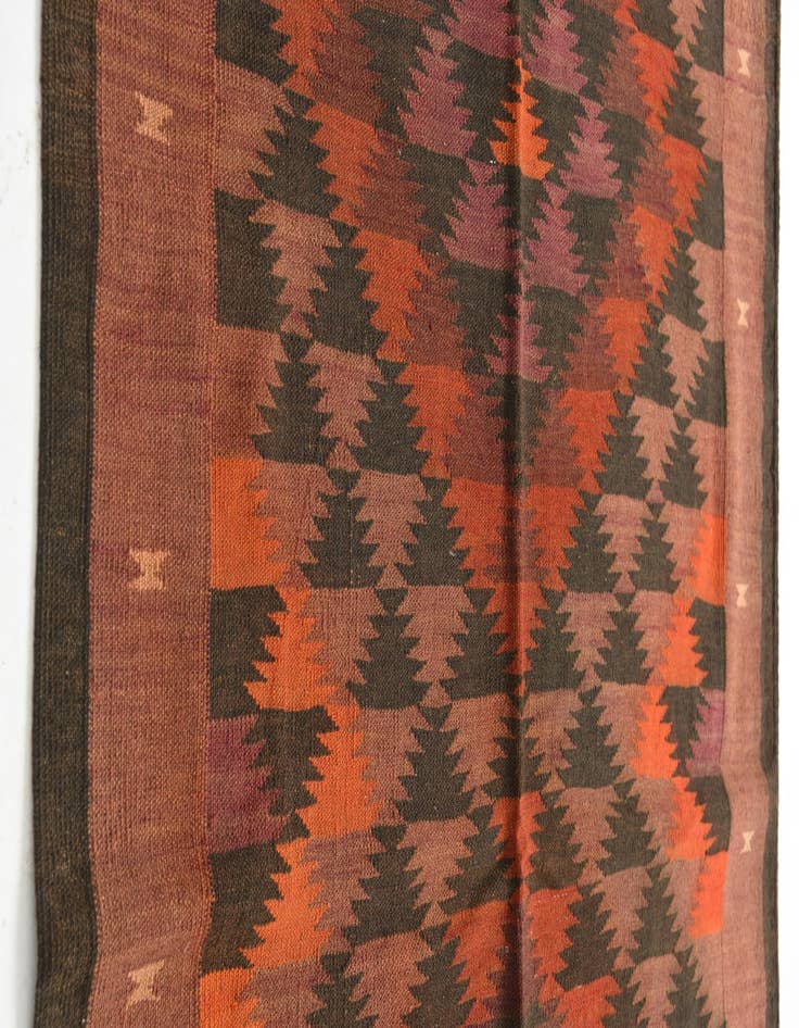 Detail image of  4' 4 x 15'  Hand Woven Kilim Maymana Wool Runner Rug