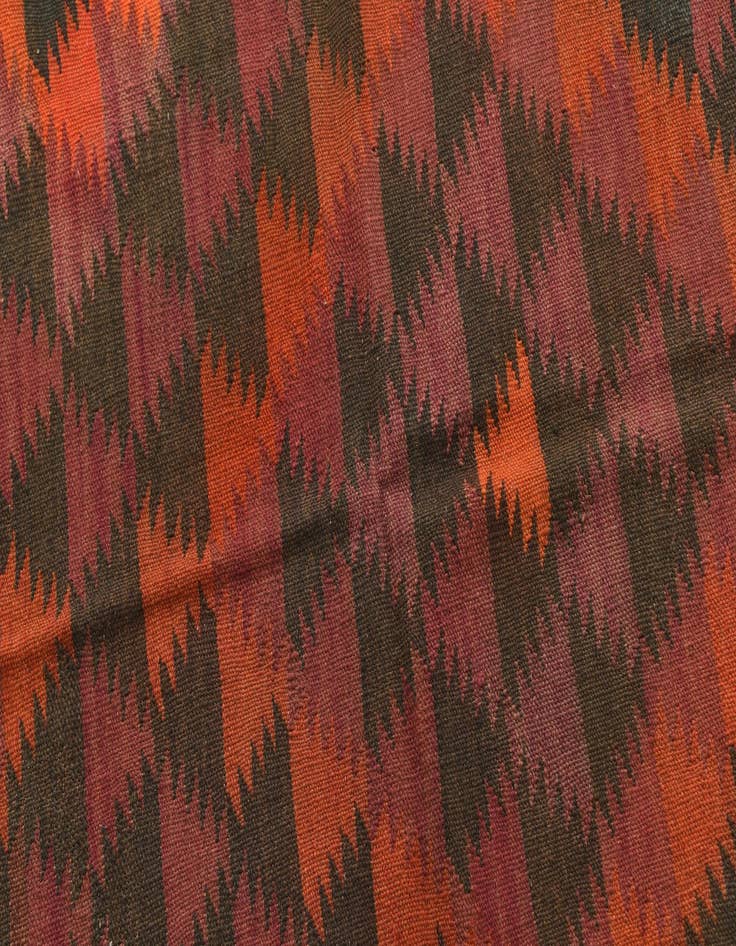 Detail image of  4' 4 x 15'  Hand Woven Kilim Maymana Wool Runner Rug