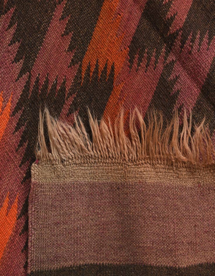 Detail image of  4' 4 x 15'  Hand Woven Kilim Maymana Wool Runner Rug