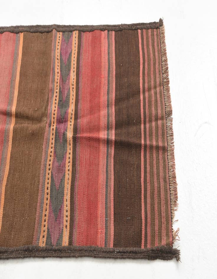 Detail image of  2' 6 x 9' 10  Hand Woven Kilim Maymana Wool Runner Rug