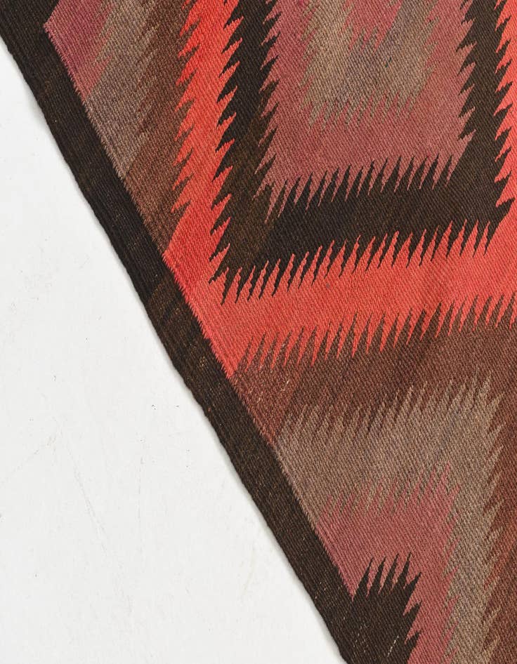 Detail image of  4' 4 x 14' 6  Hand Woven Kilim Maymana Wool Runner Rug
