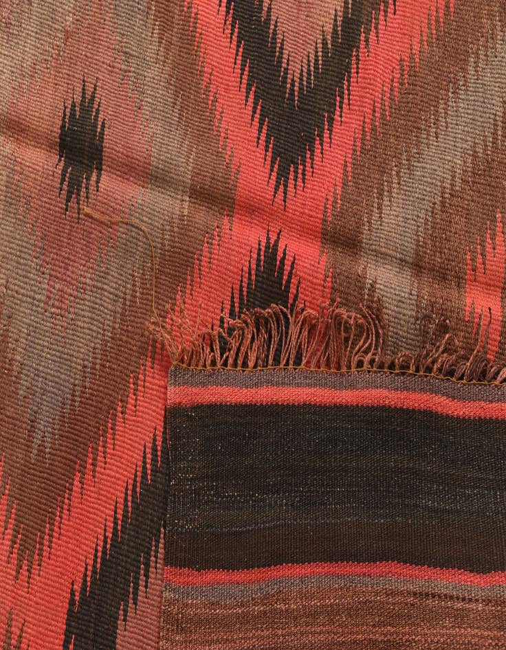 Detail image of  4' 4 x 14' 6  Hand Woven Kilim Maymana Wool Runner Rug