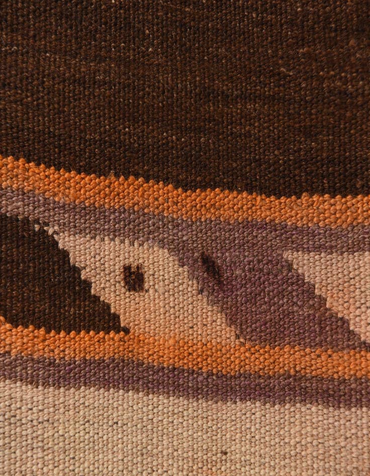 Detail image of  4' 7 x 13' 1  Hand Woven Kilim Modern Wool Runner Rug