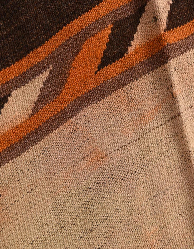 Detail image of  4' 7 x 13' 1  Hand Woven Kilim Modern Wool Runner Rug