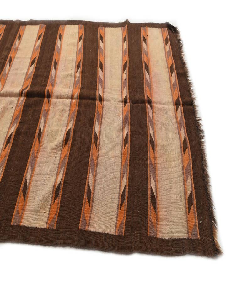 Detail image of  4' 7 x 13' 1  Hand Woven Kilim Modern Wool Runner Rug