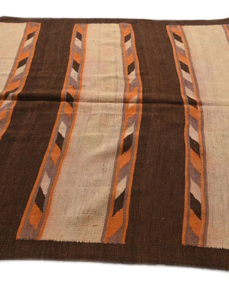 Detail image of  4' 7 x 13' 1  Hand Woven Kilim Modern Wool Runner Rug