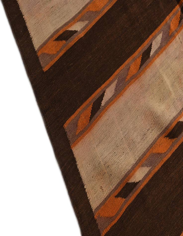 Detail image of  4' 7 x 13' 1  Hand Woven Kilim Modern Wool Runner Rug