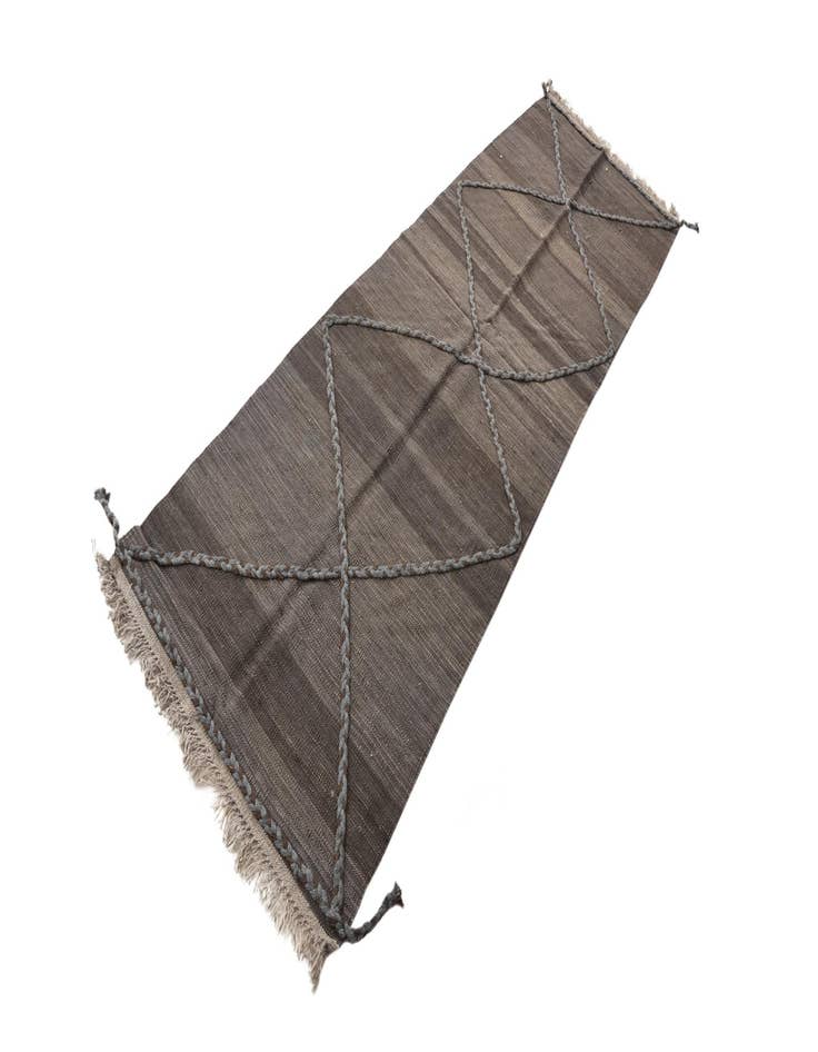 Detail image of  2' 6 x 8'  Hand Woven Kilim Modern Wool Runner Rug