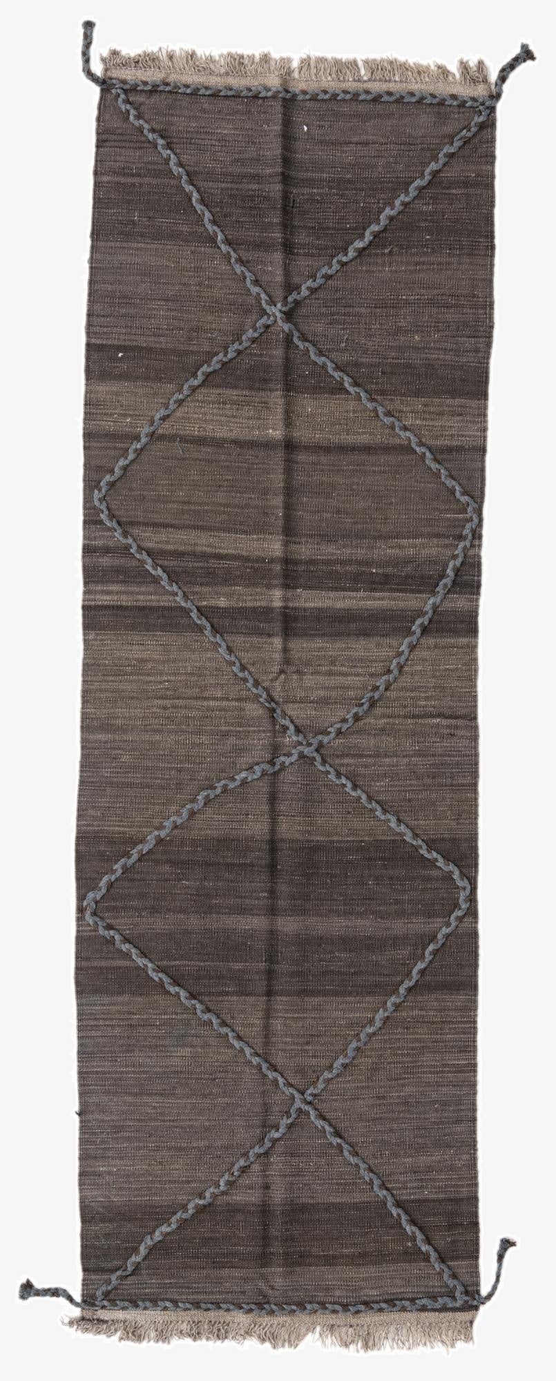  2' 6 x 8'  Hand Woven Kilim Modern Wool Runner Rug