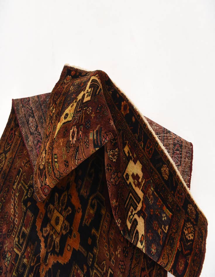 Detail image of  4' 7 x 10' 10  Hand Knotted Koliaei Persian Wool Runner Rug