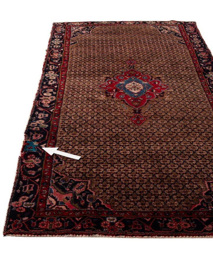 Detail image of  4' 7 x 9' 5  Hand Knotted Koliaei Persian Wool Runner Rug