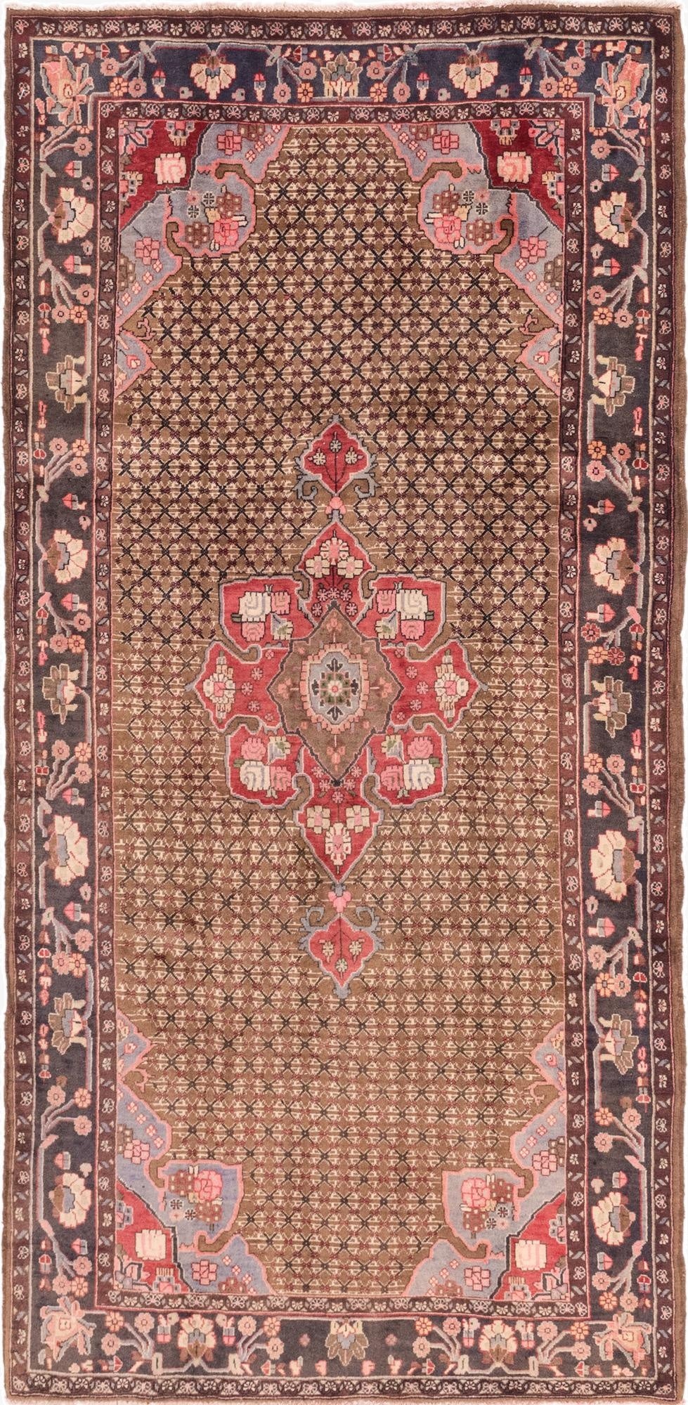  5' x 10' 3  Hand Knotted Koliaei Persian Wool Runner Rug