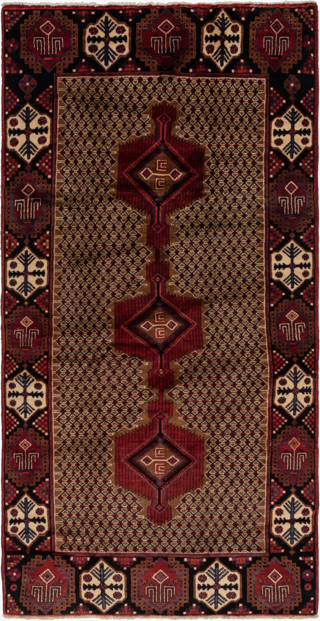  5' x 10' 3  Hand Knotted Koliaei Persian Wool Runner Rug